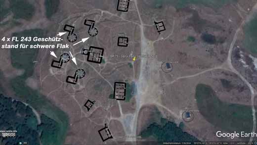 Bunker Fanö Nord Karte Geschütze