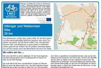 Fahrradtour-Karte Ribe Wikinger und Wattenmeer