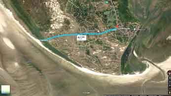 Entfernung zum Strand von Sønderho