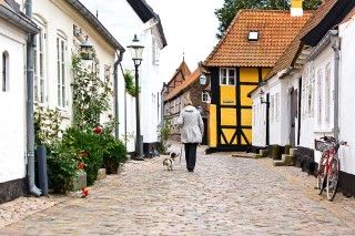Ribe Altstadt-Gassen mit hübschen Häusern
