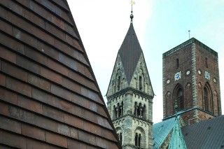 Ribe Altstadt mit Kirchtürmen