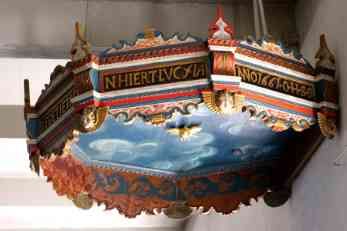 oberer Teil der Kanzel von Sönderho auf Fanö Ansicht von rechts